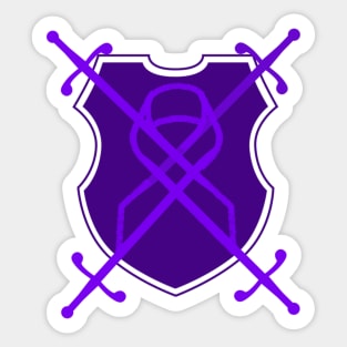 Sword and Shield Purple Ribbon IBD Awareness Merchandise Sticker